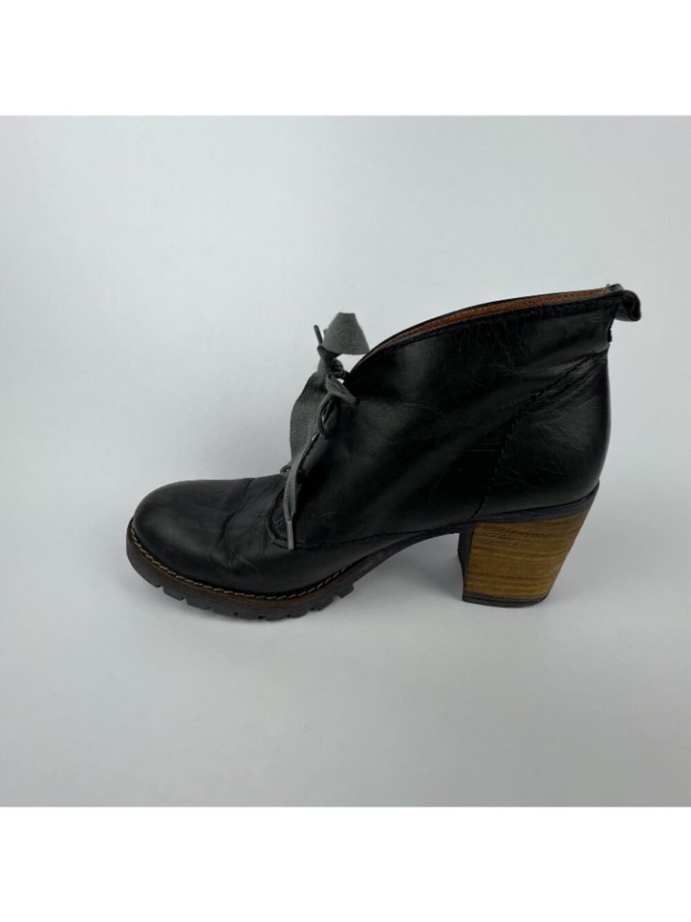 Eric Michael Black Leather Lace-Up Heeled Ankle Booties – Women’s EU 38 - Picture 6 of 7